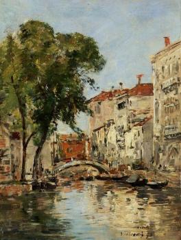 尤金 佈丹 A Small Canal in Venice